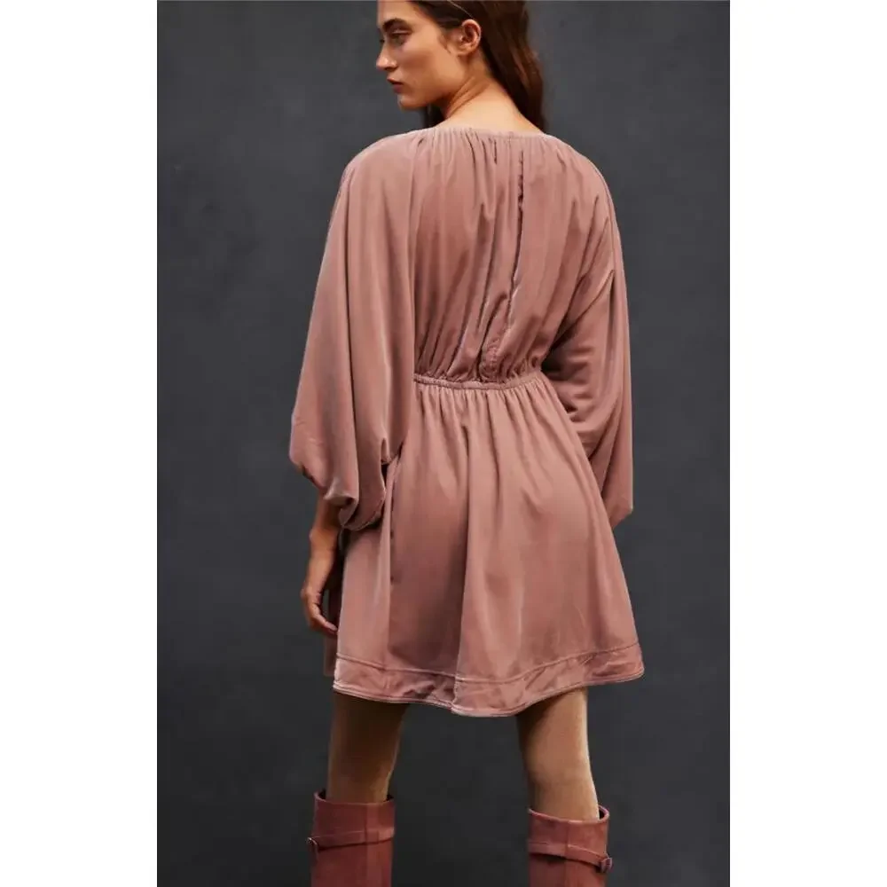 #69 - FREE PEOPLE Portia Velvet Mini Dress - Picture 4 of 5